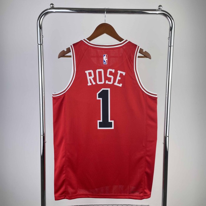 Heat Transfer Chicago Bulls Derrick Rose 2022-23 Red Icon Edition Swingman Jersey