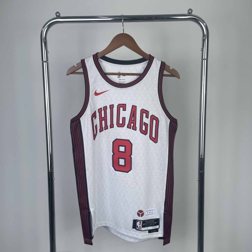 Heat Transfer 2023 NBA Chicago Bulls Zach LaVine City edition White Jersey