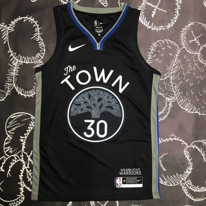Heat Transfer 2020 Golden State Warriors Stephen Curry Black Jersey