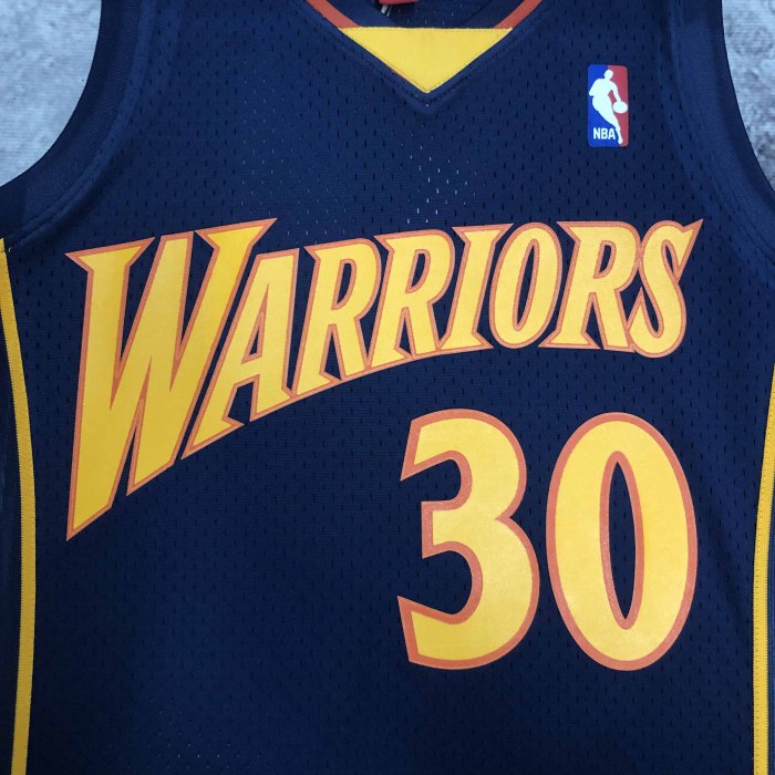 Heat Transfer Golden State Warriors Stephen Curry Mitchell & Ness Youth 2009-10 Hardwood Classics Swingman Retro Jersey