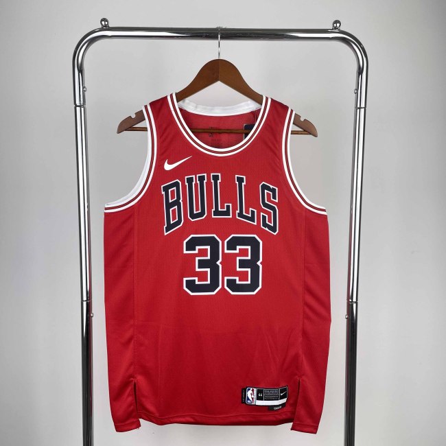 Heat Transfer Chicago Bulls Scottie Pippen 2022-23 Red Icon Edition Swingman Jersey