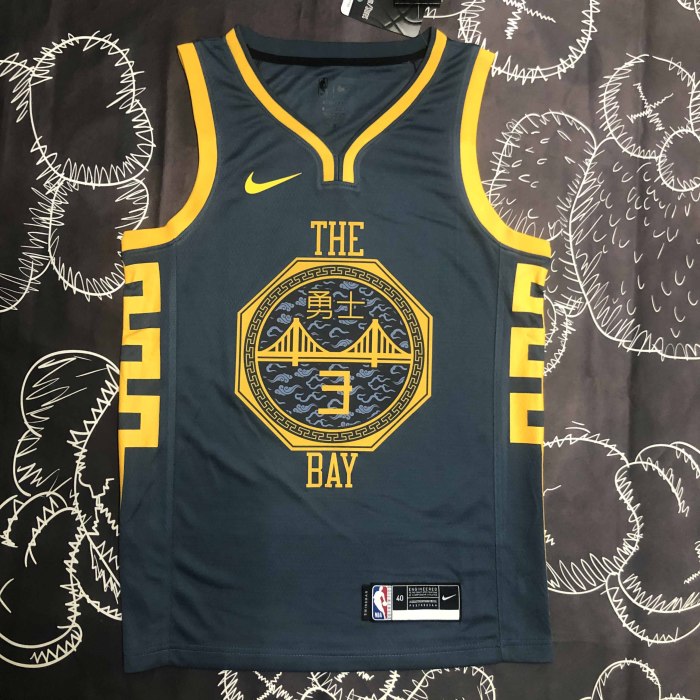 Heat Transfer 2018 Golden State Warriors Jordan Poole Gray Jersey