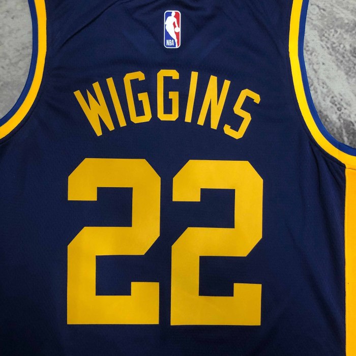 Heat Transfer 2023 Golden State Warriors Andrew Wiggins Flying man limited  Dark blue Jersey