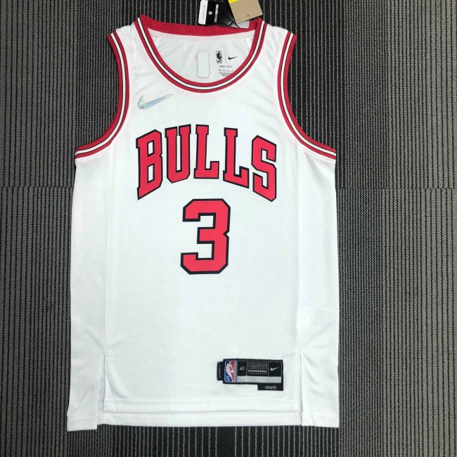 Heat Transfer  NBA Chicago Bulls Dwyane Tyrone Wade 75th Anniversary White Jersey