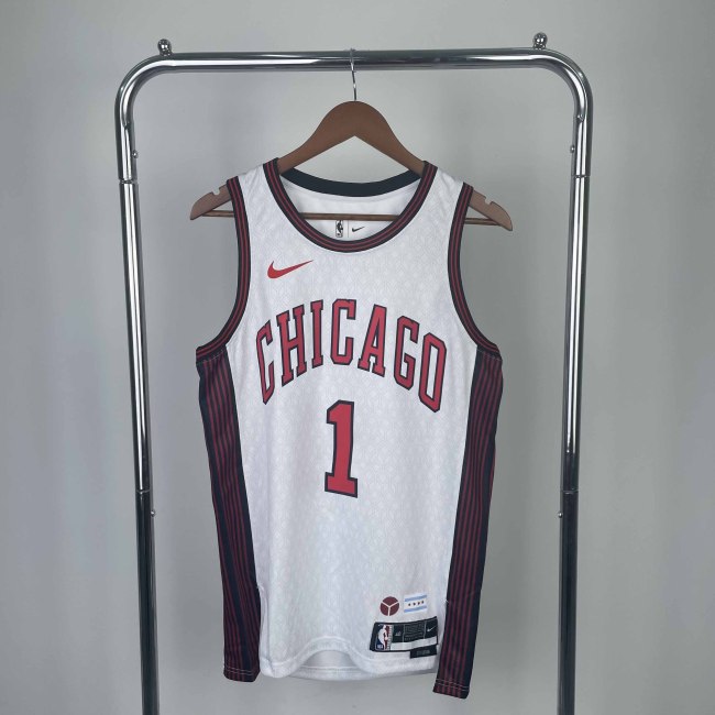 Heat Transfer 2023 NBA Chicago Bulls Rose City edition White Jersey