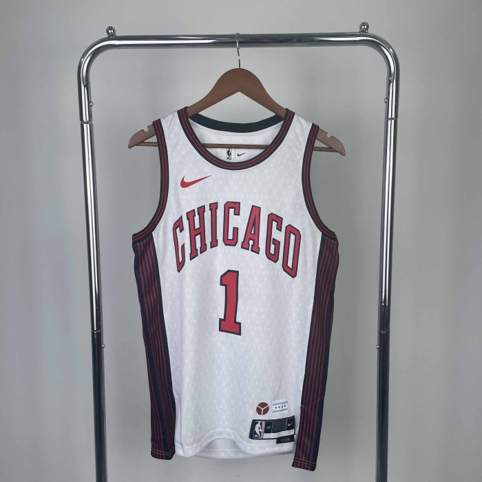 Heat Transfer 2023 NBA Chicago Bulls Rose City edition White Jersey