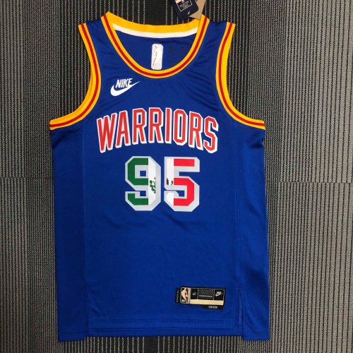 Heat Transfer Golden State Warriors JuanToscano-Anderson Retro Mexican limit Dark blue Jersey