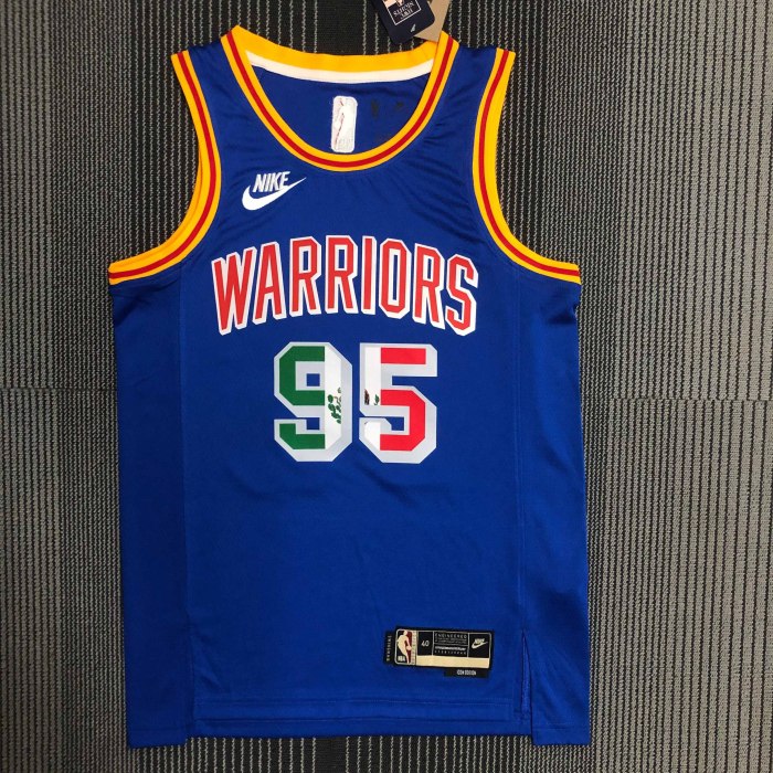 Heat Transfer Golden State Warriors JuanToscano-Anderson Retro Mexican limit Dark blue Jersey