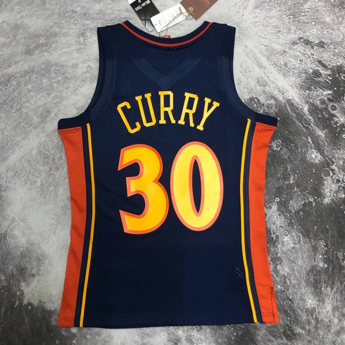 Heat Transfer Golden State Warriors Stephen Curry Mitchell & Ness Youth 2009-10 Hardwood Classics Swingman Retro Jersey