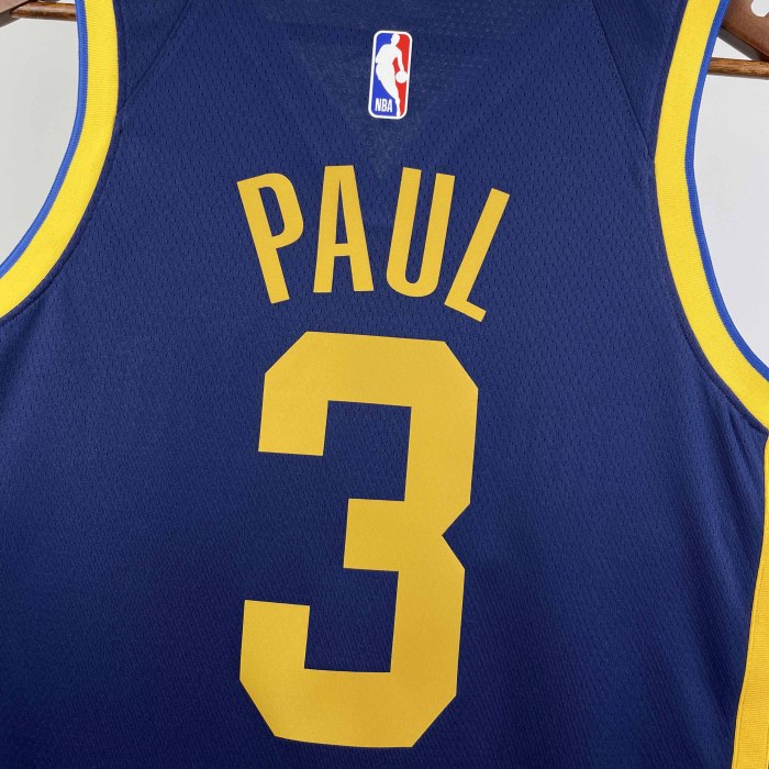 Heat Transfer 2023 Golden State Warriors Chris Paul Flying man limited Dark blue Jersey
