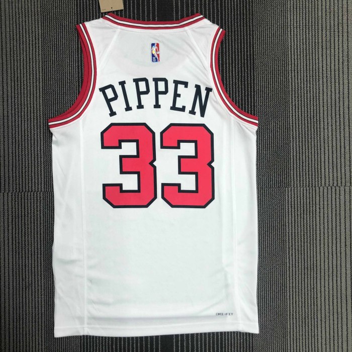 Heat Transfer NBA Chicago Bulls Scottie Pippen 75th Anniversary White Jersey
