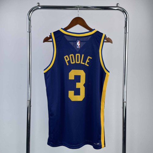 Heat Transfer 2023 Golden State Warriors Jordan Poole Flying man limited  Dark blue Jersey