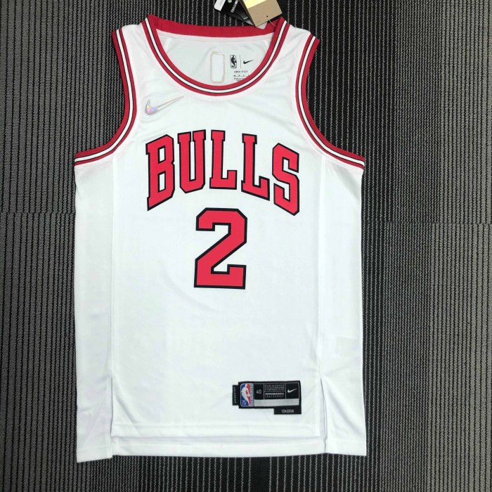 Heat Transfer NBA Chicago Bulls Lonzo Ball 75th Anniversary White Jersey