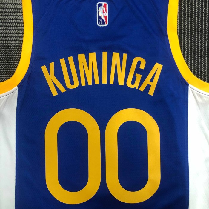Heat Transfer Golden State Warriors Jonathan Kuminga 75th Anniversary Dark blue  Jersey