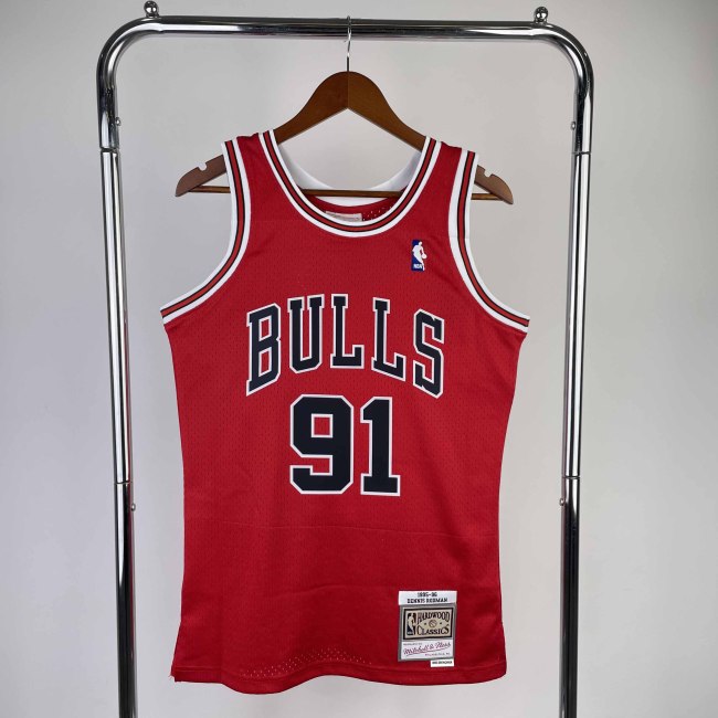 Heat Transfer 1998 Chicago Bulls Dennis Rodman Red Retro Jersey