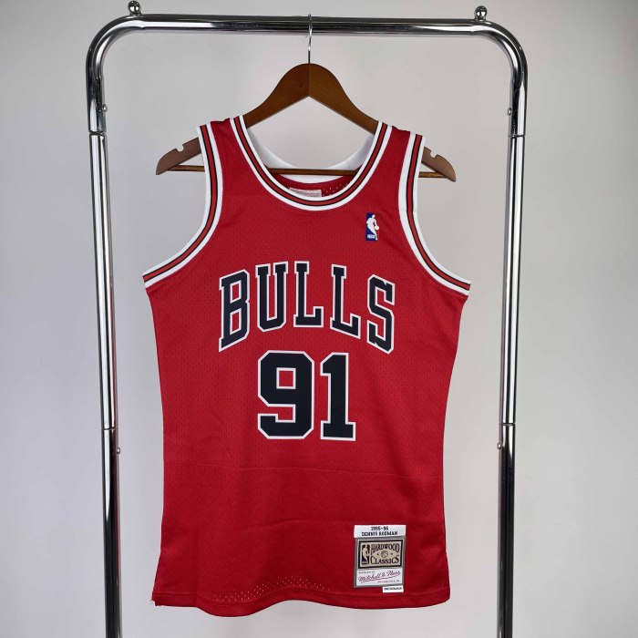 Heat Transfer 1998 Chicago Bulls Dennis Rodman Red Retro Jersey
