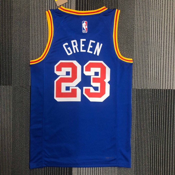 Heat Transfer Golden State Warriors JaMychal Green 75th Anniversary Retro Dark blue Jersey