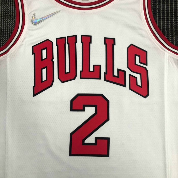 Heat Transfer NBA Chicago Bulls Lonzo Ball 75th Anniversary White Jersey