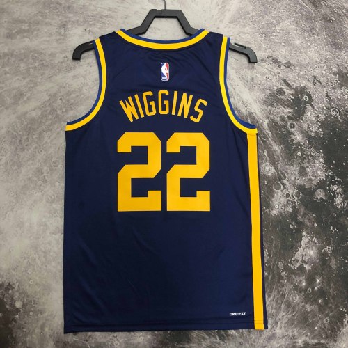 Heat Transfer 2023 Golden State Warriors Andrew Wiggins Flying man limited  Dark blue Jersey