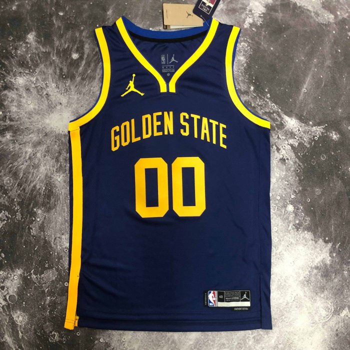 Heat Transfer 2023 Golden State Warriors Jonathan Kuminga Flying man limited  Dark blue Jersey