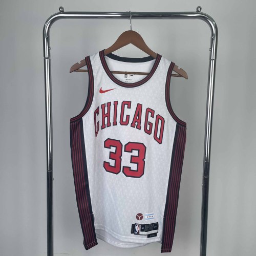 Heat Transfer 2023 NBA Chicago Bulls Scottie Pippen City edition White Jersey