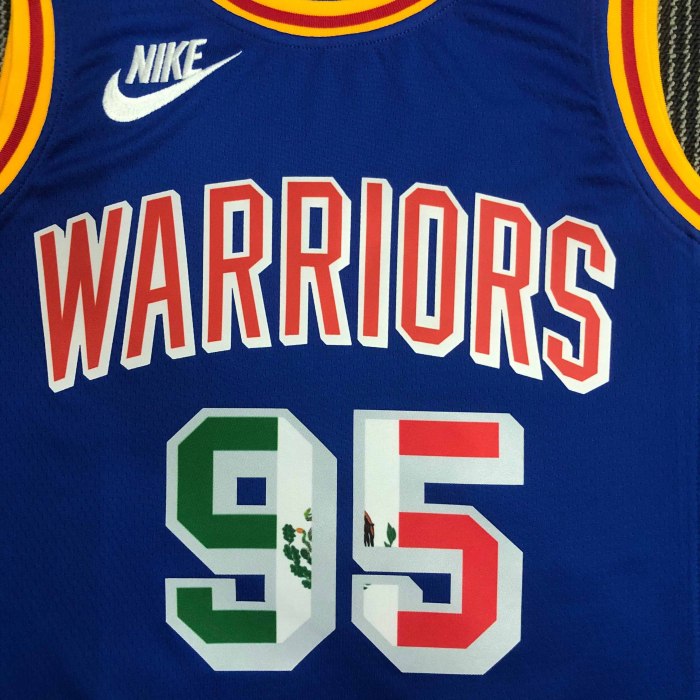 Heat Transfer Golden State Warriors JuanToscano-Anderson Retro Mexican limit Dark blue Jersey