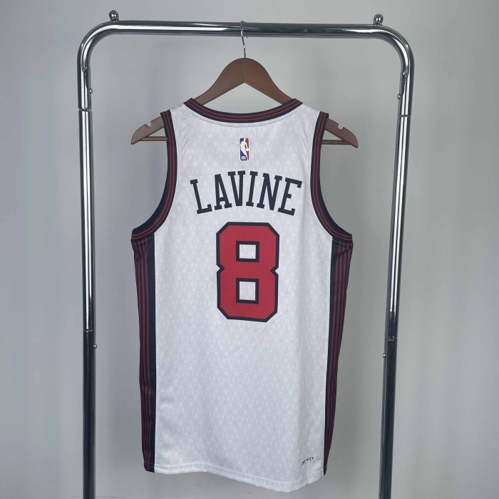 Heat Transfer 2023 NBA Chicago Bulls Zach LaVine City edition White Jersey