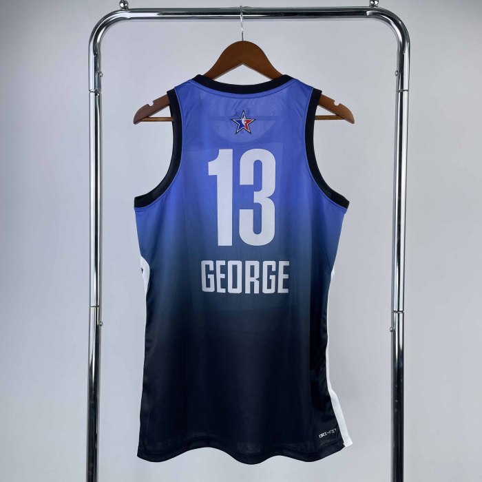 Heat Transfer 2023 Los Angeles Clippers Paul George All Star Blue Jersey