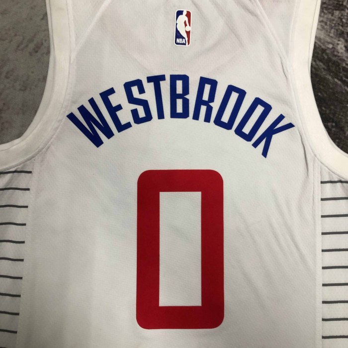 Heat Transfer Los Angeles Clippers Russell Westbrook White Jersey