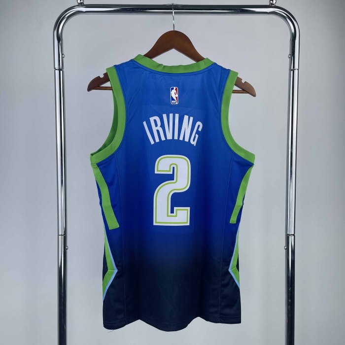 Heat Transfer Dallas Mavericks Kyrie Irving Dark Blue Jersey
