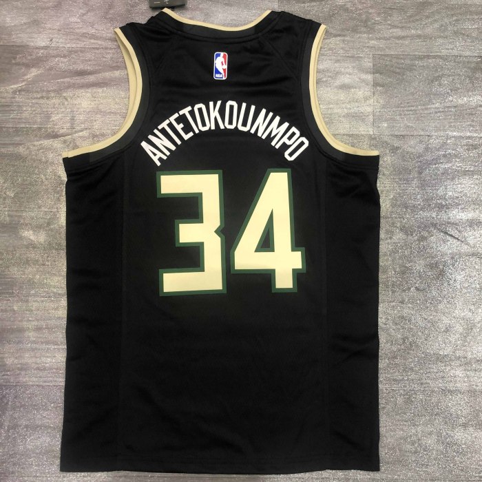 Heat Transfer 2021 Milwaukee Bucks Giannis Antetokounmpo Black Jersey