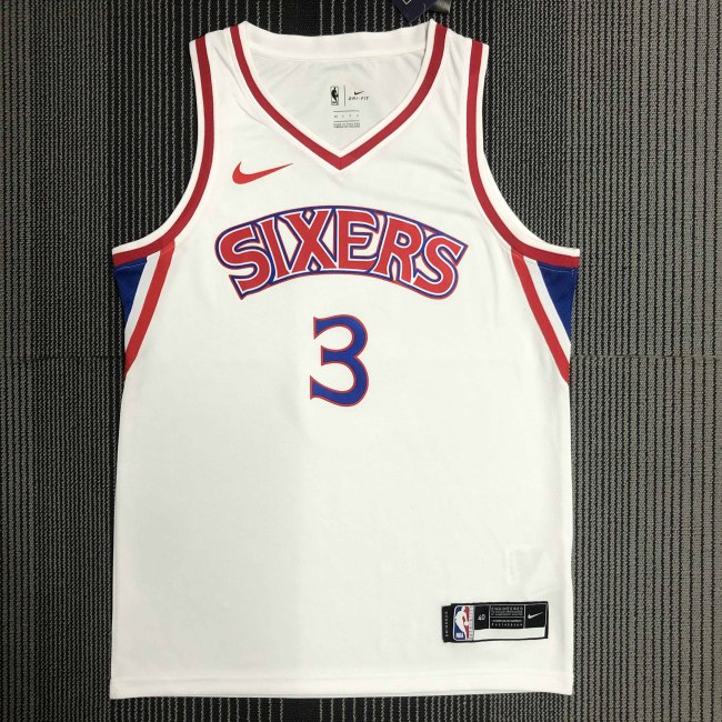 Heat Transfer Philadelphia 76ers AllenEzailIverson White Jersey