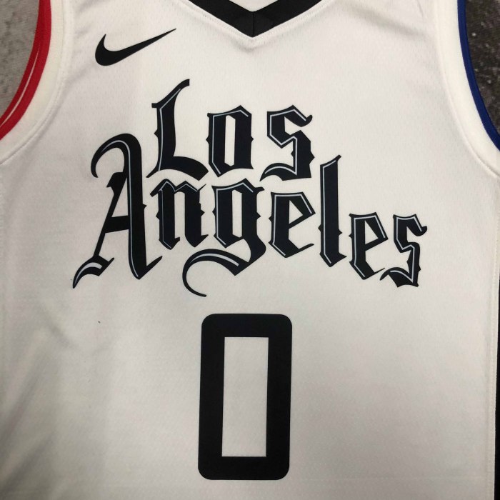 Heat Transfer Los Angeles Clippers Russell Westbrook White Jersey