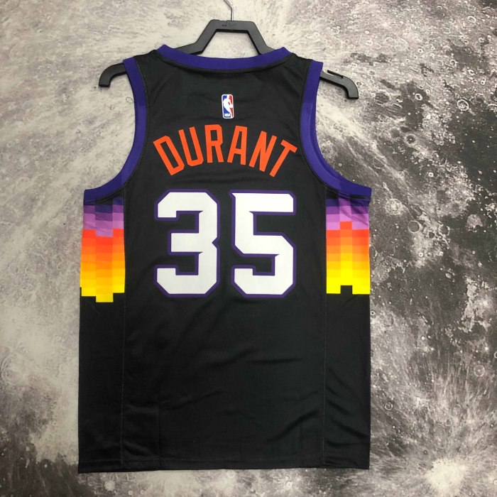 Heat Transfer 2021 Phoenix Suns Kevin Durant City edition Black Jersey