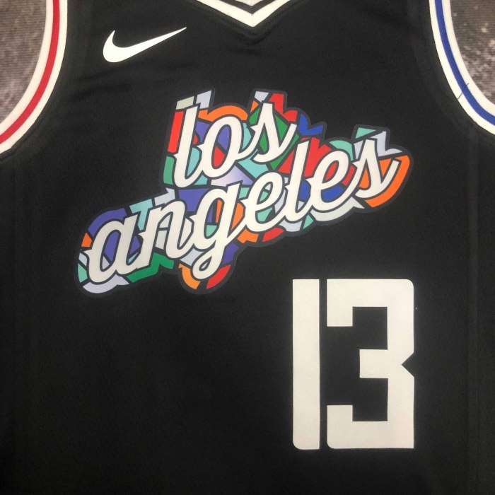 Heat Transfer 2023 Los Angeles Clippers Paul George City edition Black Jersey