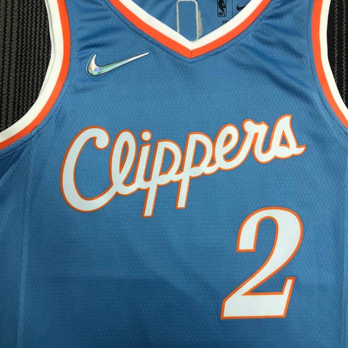 Heat Transfer 2022 Los Angeles Clippers Kawhi Leonard City edition Blue Jersey