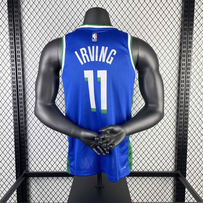 Heat Transfer 2023 Dallas Mavericks Kyrie Irving City edition Dark Blue Jersey
