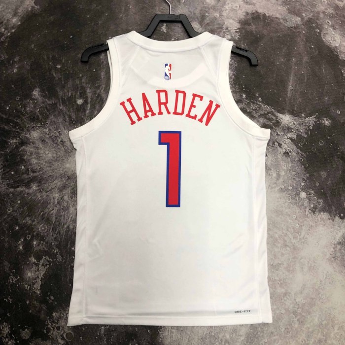 Heat Transfer Philadelphia 76ers James Harden City edition White Jersey