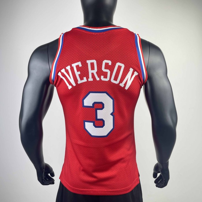 Heat Transfer 96-97 Philadelphia 76ers AllenEzailIverson Red Retro Jersey