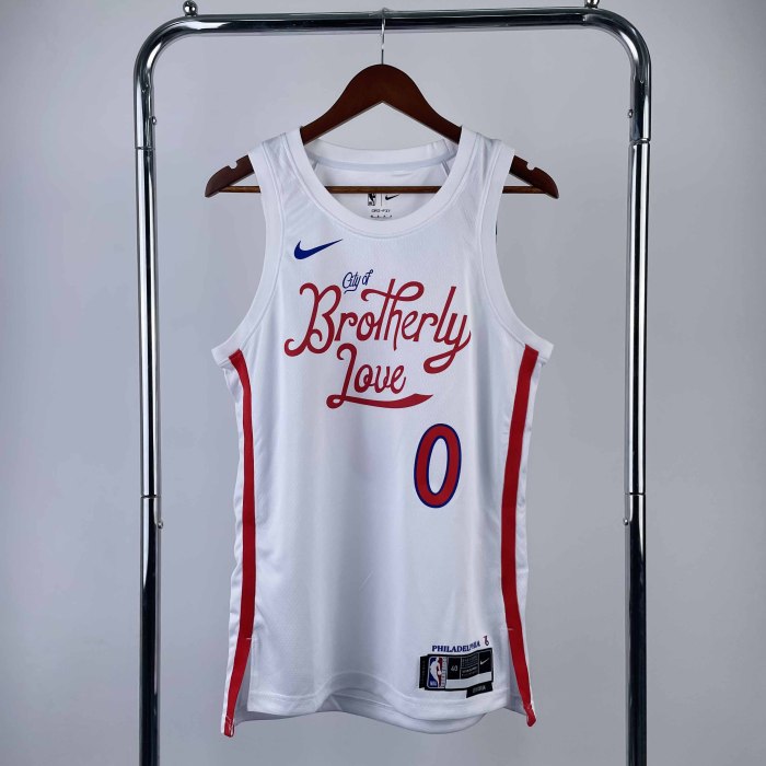 Heat Transfer 2023 Philadelphia 76ers Tyrese Maxey City edition White Jersey