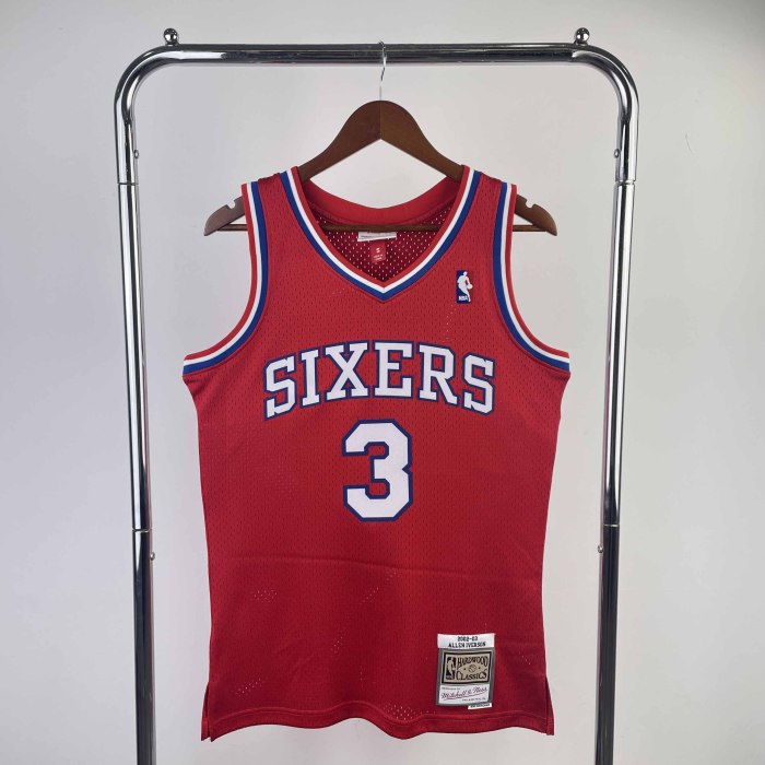 Heat Transfer 96-97 Philadelphia 76ers AllenEzailIverson Red Retro Jersey