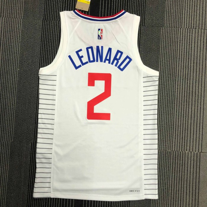 Heat Transfer Los Angeles Clippers Kawhi Leonard 75th Anniversary White Jersey