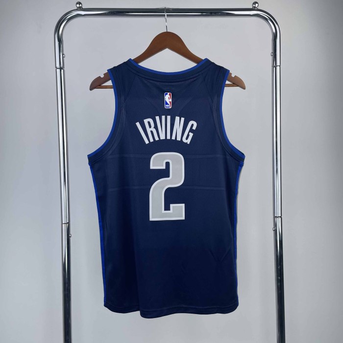 Heat Transfer Dallas Mavericks Kyrie Irving Navy Jersey