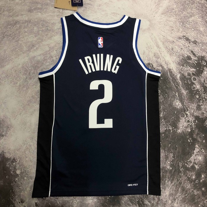 Heat Transfer 2023 Dallas Mavericks Kyrie Irving Navy Jersey