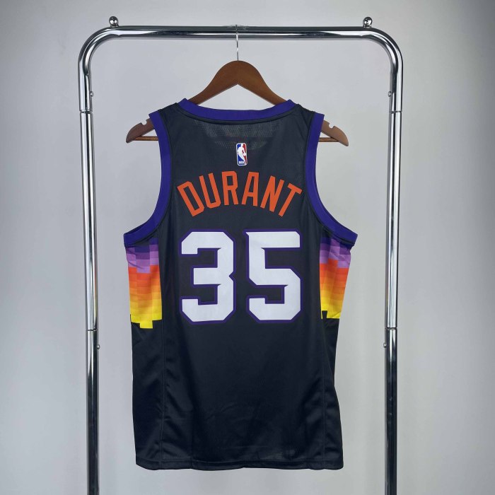 Heat Transfer 2021 Phoenix Suns Kevin Durant City edition Black Jersey