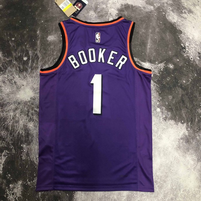 Heat Transfer 2023 Phoenix Suns Devin Booker Purple Retro Jersey