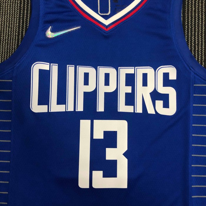 Heat Transfer Los Angeles Clippers Paul George 75th Anniversary  Blue Jersey