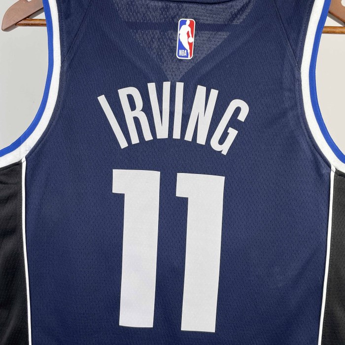 Heat Transfer 2023 Dallas Mavericks Kyrie Irving Navy Jersey