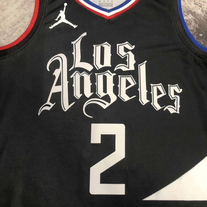 Heat Transfer 2023 Los Angeles Clippers Kawhi Leonard Flying man limited Black Jersey