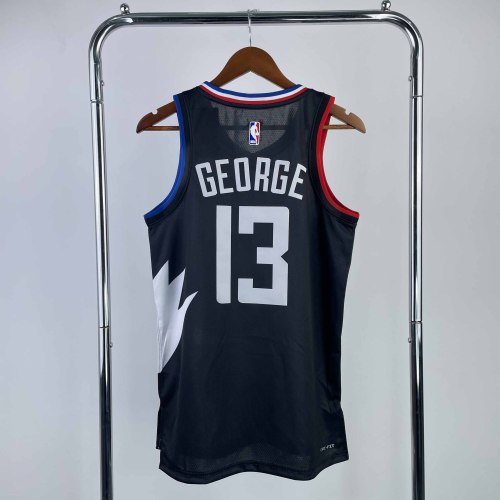Heat Transfer 2023 Los Angeles Clippers Paul George Flying man limited Black Jersey